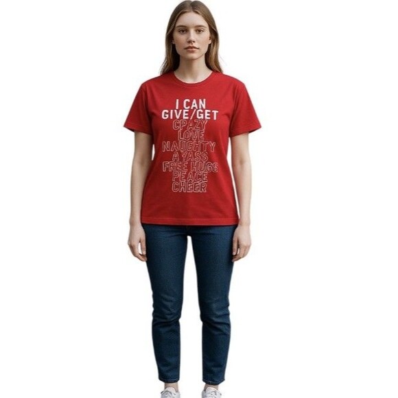 American Eagle Outfitters Seriously Soft Love Kiss Graphic Tee Women's Red Large - Picture 13 of 13
